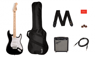 Squier Sonic Strat Pack BLK 10G - sähkökitarapaketti